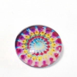 Cabochon sticla, 14mm, ,,Mozaic