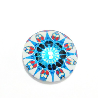 Cabochon sticla, 14mm, ,,Mozaic