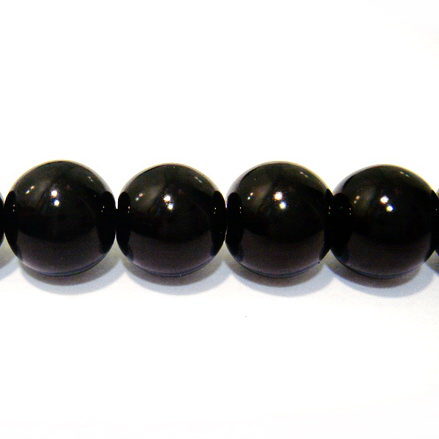 Margele sticla negre 8mm 10 buc