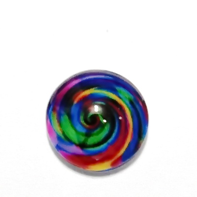Cabochon sticla, 16mm, ,,Mozaic", model 23-DISPONIBIL 1 BUC