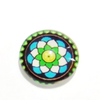 Cabochon sticla, 16mm, ,,Mozaic", model 30-DISPONIBIL 1 BUC