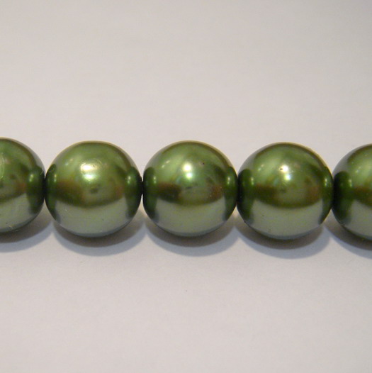 Perle sticla verde-inchis 12mm 10 buc