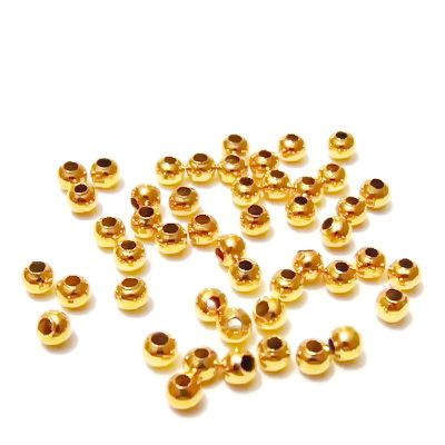 Margele metalice aurii, 3mm cca 100 buc