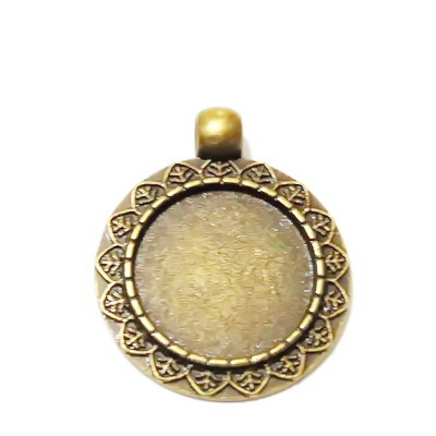  Baza cabochon, bronz, pandantiv 32x26mm, interior 18mm