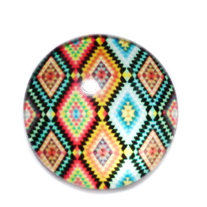 Cabochon sticla, 25mm, ,,Mozaic