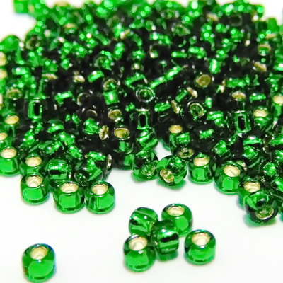 Margele TOHO, rotunde -  8/0 : Silver-Lined Grass Green