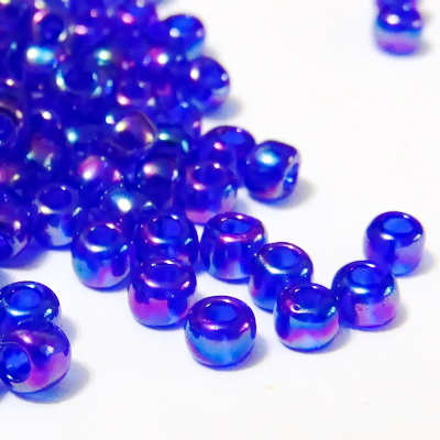 Margele TOHO, rotunde -  6/0 : Transparent-Rainbow Cobalt 20 g