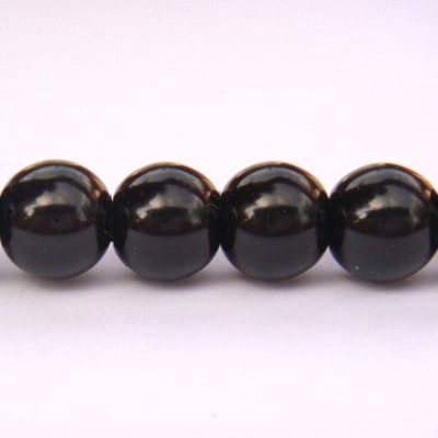 Perle sticla negre 10mm 10 buc