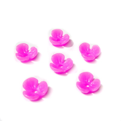 Flori plastic fucsia, 6x6x2.5mm