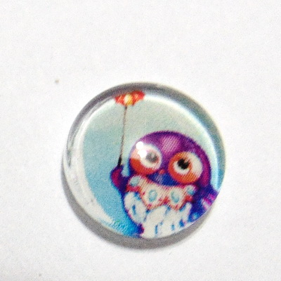 Cabochon sticla, bufnita 2, 12x4mm 1 buc