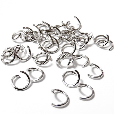 Zale simple, argintiu inchis, intredeschise, 7x0.9mm