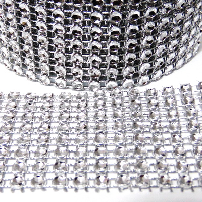 Panglica strasuri transparente, 4cm, rola 3m 1 buc