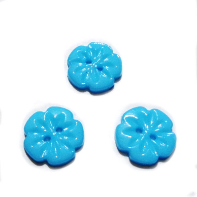 Nasturi plastic bleu, floare 15x2.5mm 1 buc