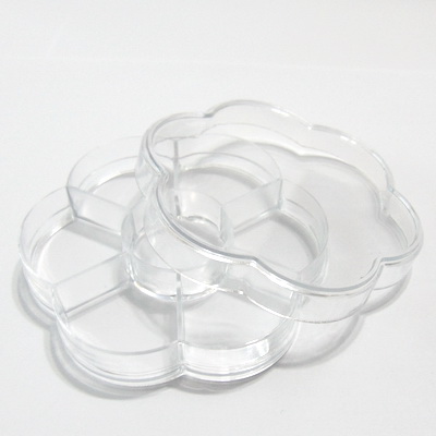 Cutie plastic, transparenta, 6 compartimente, 10x2cm