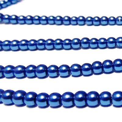 Perle sticla, albastre, 4mm 10 buc