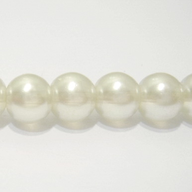 Perle sticla semitransparente albe 10mm