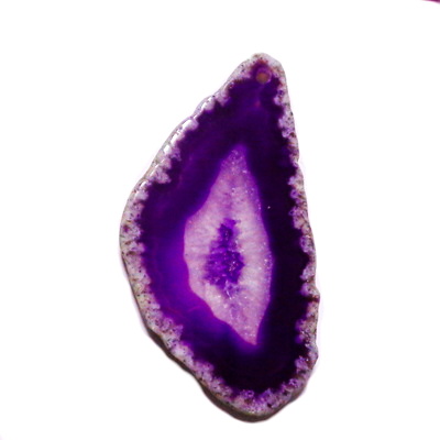 Pandantiv agata, nugget, violet, 53x35x5mm