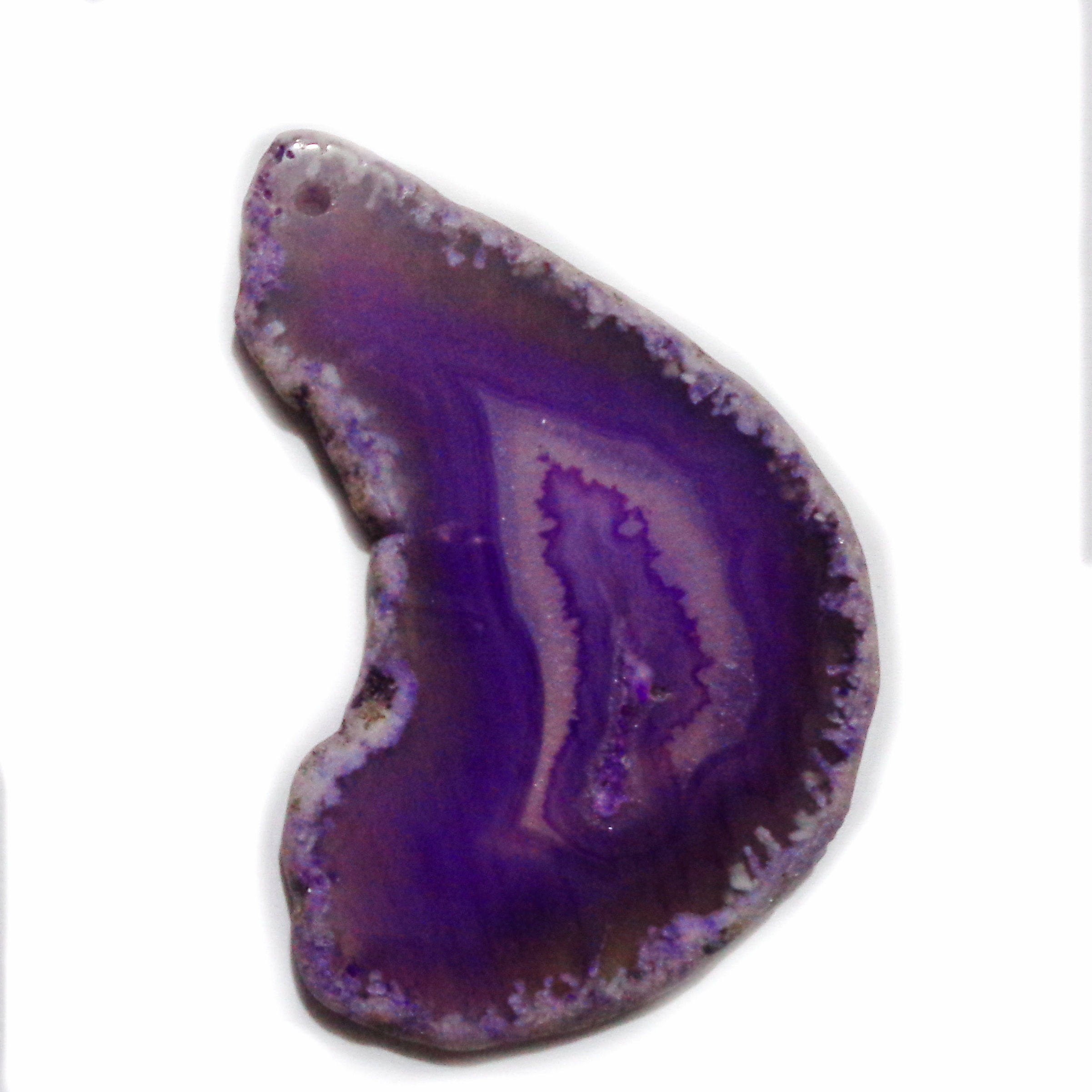 Pandantiv agata, nugget, violet, 53x35x5mm 1 buc