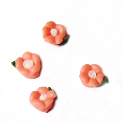 Cabochon portelan roz, floare 5~5.5x5~5.5x3~3.5mm 1 buc