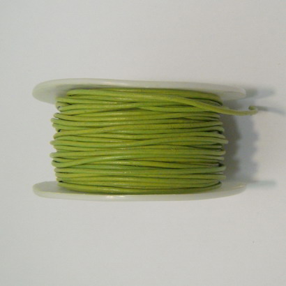 Snur piele naturala,  verde, 1.5 mm