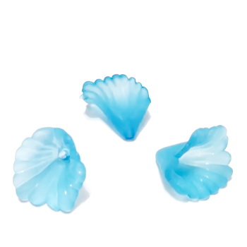 Flori acrilice, frosted, bleu, 12x10mm