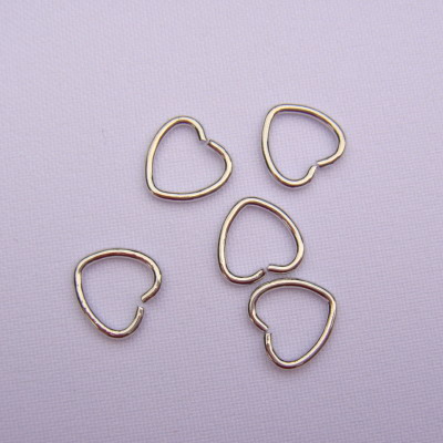 Zale inimioare argintiu inchis, 10mm