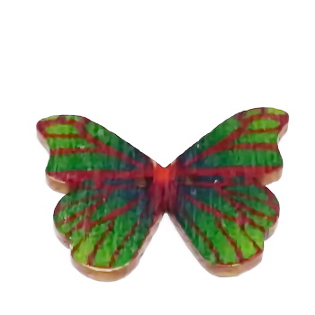 Nasturi lemn, 28x20x3mm, fluturas multicolor, model 1