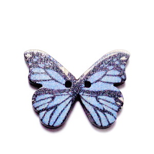 Nasturi lemn, 28x20x3mm, fluturas multicolor, model 11 1 buc