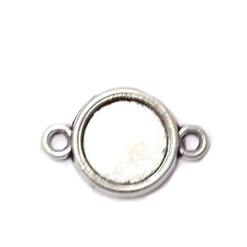 Conector / link cabochon, argintiu antichizat, 20x13mm, interior: 10mm