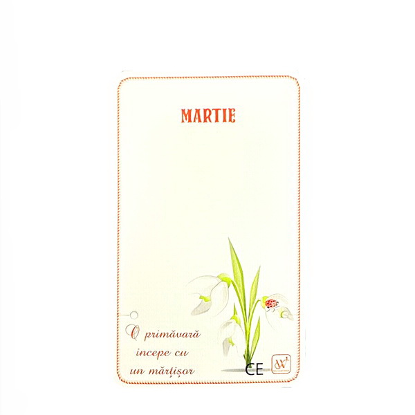 Carton martisor, gargarita si ghiocei, 9x5.5cm