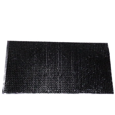 Strasuri plastic negre de 4mm pe folie cu adeziv, aprox. 26x12cm
