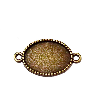 Conector / link cabochon, bronz, 27x16 mm, interior: 18x13mm