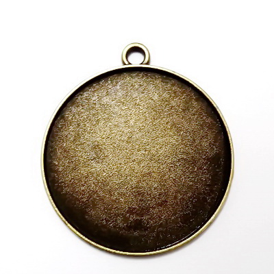 Baza cabochon, bronz, pandantiv 42x37mm, interior 35mm