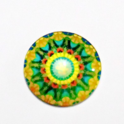 Cabochon sticla, 14mm, ,,Mozaic