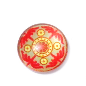 Cabochon sticla, 14mm, ,,Mozaic", model 66