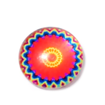 Cabochon sticla, 14mm, ,,Mozaic