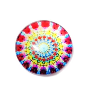Cabochon sticla, 16mm, ,,Mozaic