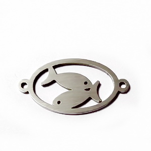 Conector/link otel inoxidabil zodiac, PESTI, 24x12mm 