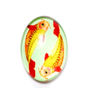 Cabochon sticla zodiac, PESTI, 25x18mm 