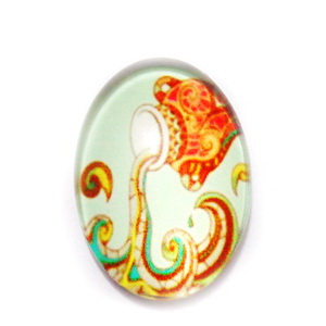 Cabochon sticla zodiac, VARSATOR, 25x18mm 