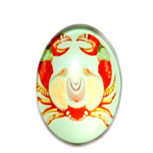 Cabochon sticla zodiac, RAC, 25x18mm  1 buc