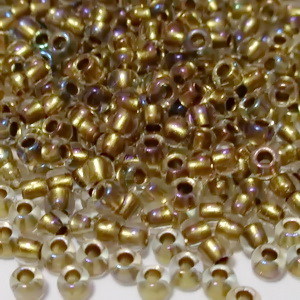Margele TOHO, rotunde  11/0 : Inside-Color Crystal/Gold-Lined 20 g