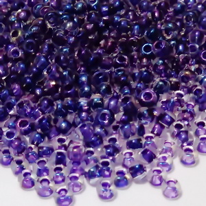 Margele TOHO, rotunde  11/0 : Inside-Color Rainbow Crystal/Tanzanite-Lined