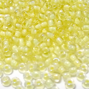 Margele TOHO, rotunde  11/0 : Inside-Color Luster Crystal/Opaque Yellow-Lined 20 g