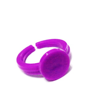 Baza inel, plastic, violet, pentru copii, interior 14mm, platou 9mm 1 buc