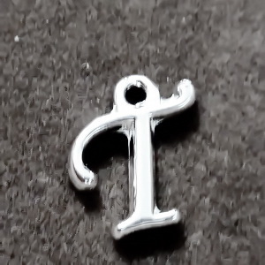 Pandantiv alfabet, argintiu, 14x10mm, litera T