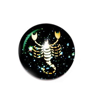 Cabochon sticla zodiac, SCORPION, 12x4mm 