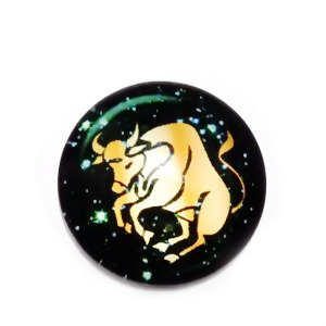 Cabochon sticla zodiac, TAUR, 12x4mm  1 buc