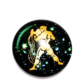 Cabochon sticla zodiac, VARSATOR, 14x4mm 