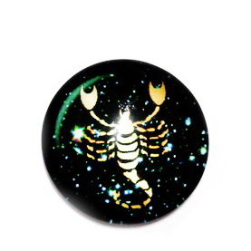 Cabochon sticla zodiac, SCORPION, 14x4mm 